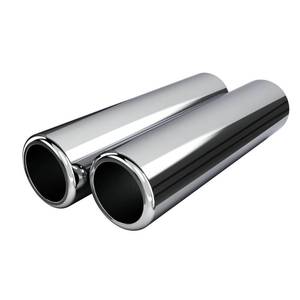 lot 8476 image: AMAAM Chrome Exhaust Tips Pencil Cut 9 2.5 ID 2pcs