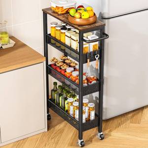 lot 11276 image: Vivihomety 4-Tier Slim Rolling Laundry Cart