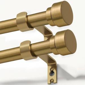 lot 11283 image: Lootkell Adjustable Brass Curtain Rod 48-84 Inches