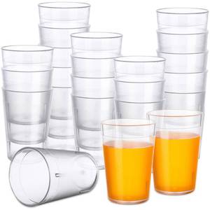 lot 11296 image: Hoolerry 48-Piece Clear Plastic Drinking Glasses 5oz