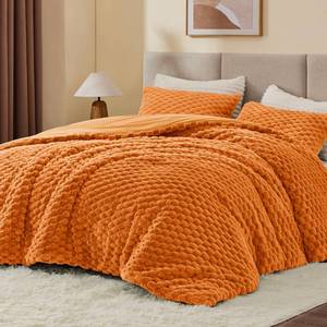lot 11307 image: BEDELITE Fluffy Queen Comforter Set, Burnt Orange
