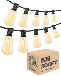 lot 11309 image: Lightdot 300FT LED Outdoor String Lights ST38