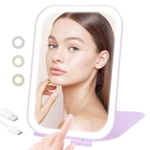 lot 12408 image: TREASO Travel Makeup Mirror Portable Rechargeable LED