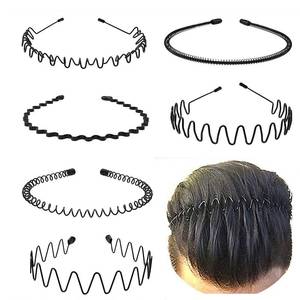 lot 12454 image: KELUBATU Metal Headband for Men, Non Slip Wave, 6 Pack