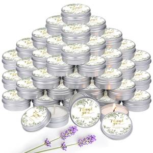 lot 13232 image: MTLEE 50 Pc Sage Green Floral Wedding Candles 1 oz