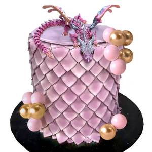 lot 13246 image: Roaring Good Time 3D Printed Dragon Cake Topper Set