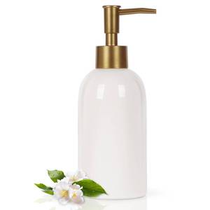 lot 13247 image: Natheeph Ceramic Soap Dispenser 14oz White