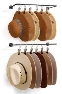 lot 13275 image: Hydermus Wall-Mounted Hat Rack with 12 Stainless Steel Clips