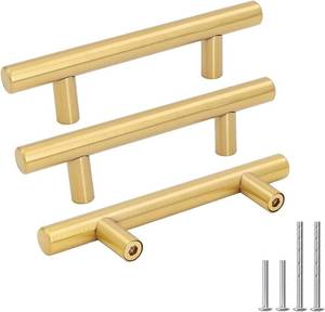 lot 13279 image: Goldenwarm 10 Pack 3 Inch Brushed Gold Cabinet Handles