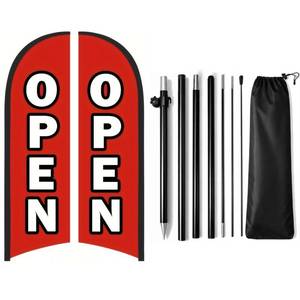 lot 13283 image: Hanvida Open Feather Flag 9.18ft Double-Sided Banner Kit