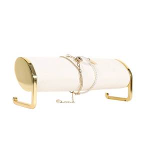 lot 13295 image: GemeShou Beige Velvet Bracelet Display Stand