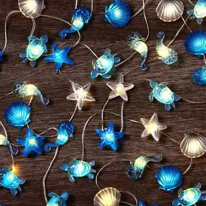 lot 13302 image: Zhanmai Battery Powered Ocean String Lights 10 ft 2-Pack