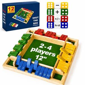 lot 13306 image: Elanbells Shut The Box Dice Game 12 Inch Wooden