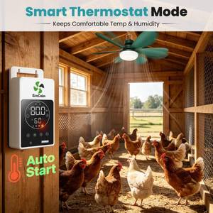 lot 13322 image: ecoCalm Solar Ceiling Fan with Smart Thermostat 20