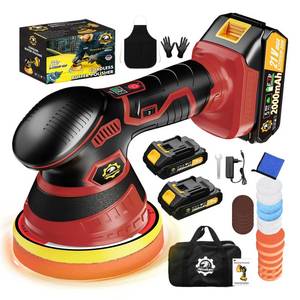 lot 13332 image: Niusken Cordless Car Buffer Polisher Kit with 2x21V Batteries