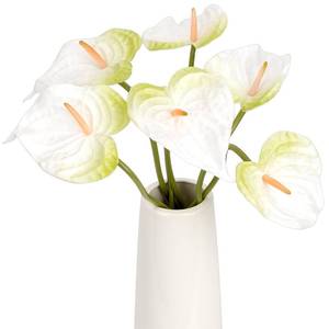 lot 13335 image: OBDXZHC 8pc Artificial Anthurium Flowers 21.7in White