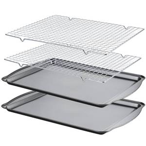 lot 13339 image: Gymdin Carbon Steel Baking Sheet Set �� 17 x 11