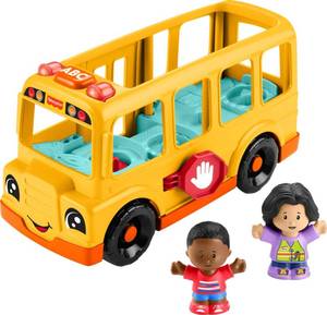 lot 13344 image: Fisher-Price Little People School Bus Push-Along Toy