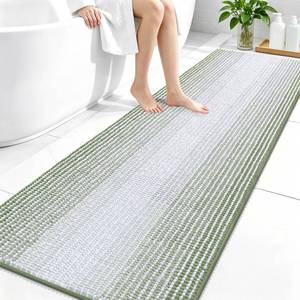 lot 13351 image: OLANLY Bathroom Runner Rug 70x24 Chenille Striped
