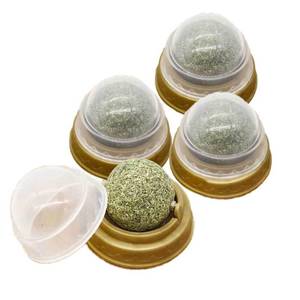 lot 14009 image: Oncpcare 4 Pcs Rotating Sticky Catnip Ball Toy