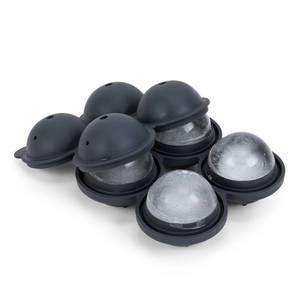 lot 14011 image: W&P Peak Silicone Sphere Ice Mold with Cover �� Charcoal