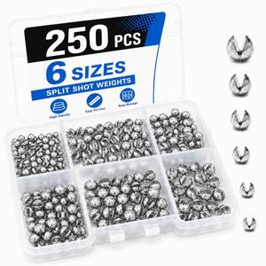 lot 14031 image: WWFIOO Split Shot Fishing Weights Sinkers, 250Pcs 6 Sizes