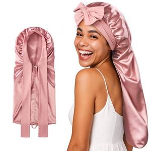lot 14051 image: Umisleep 22 Momme Silk Lined Bonnet Extra Long