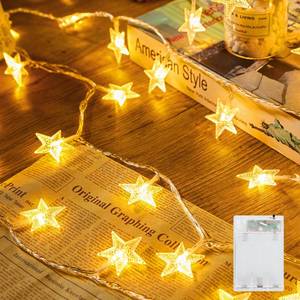lot 14053 image: Minetom 50 LED Star String Lights 17ft Battery Operated