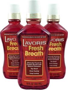 lot 14055 image: Lavoris Mouthwash Cinnamon Original 18 oz 3-Pack