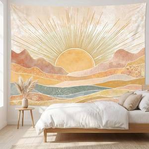 lot 14421 image: Lifeel Boho Sun Mountain Tapestry 44x60