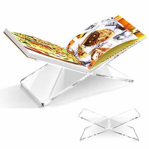 lot 14445 image: XARVLTMJ Clear Acrylic Book Stand, 12.6 x 6.7 x 5 in