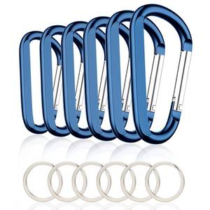 lot 14446 image: CampTek Aluminum Carabiner Clips 3 Inch 6-Pack