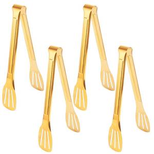 lot 14454 image: CuCuLife 4 Pack Gold Serving Tongs, 9 Inch