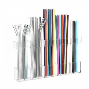 lot 14470 image: HSFTEC Acrylic Straw Holder Organizer 9.5in