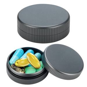 lot 14471 image: JGB Metal Pill Case 2-Pack Aluminum Small Medication Containers