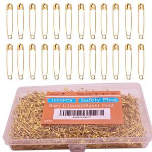 lot 14478 image: Safety Pins 1000pc 28mm Nickel Plated