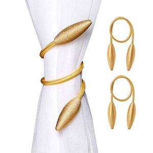 lot 18331 image: SWTOOL Gold Curtain Holdbacks, Set of 2