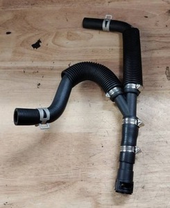 lot 18361 image: Black Rubber Heater Hose Assembly w Clamps