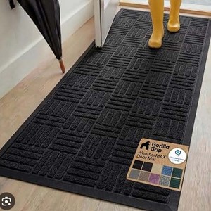 lot 17124 image: Rubber Entry Door Mat w Geometric Pattern, 46 12In X 17In