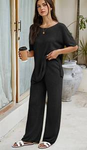 lot 17125 image: Black 2 Piece Travel Lounge Set, Large, Black, Tankaneo (stock photo may not be exact)