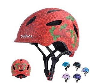 lot 18362 image: OnBros Strawberry Kids Bicycle Helmet 51-55cm