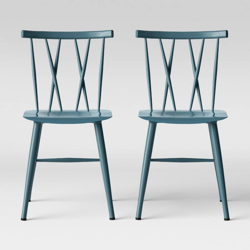 Set Of 2 Becket Metal X Back Dining Chair Project 62