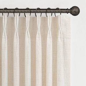 lot 1178 image: Pinch Pleated Linen Curtains 96 Inches Long for Living Room Bedroom, Light Filtering Boho Window Drape 96 inch 2 Panels Burgs with Hooks&Rings 8ft Cream Birch Sliding Glass Door Sheer Curtain Decor