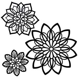 lot 2430 image: Zzbakress 3 Pcs Metal Flowers Wall Art Bathroom Wall Decor, Black Elegant