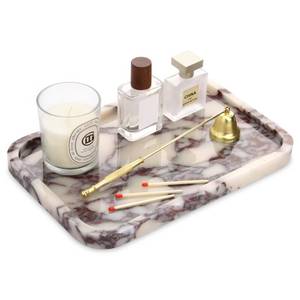 lot 2432 image: Marble Bathroom Vanity Decorative Tray, Calacatta Viola, 12  8  0.8