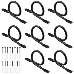 lot 2441 image: Yookeer 8 Pcs 1.5 Black Curtain Rod Brackets Ceiling Mount Holder