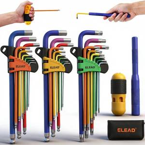 lot 2465 image: ELEAD 29-Piece Hex & Torx Key Set Rainbow Colored Allen Wrench Set, SAE(116-38) & Metric(1.5mm-10mm) & Torx(T10-T50), Long Arm Ball End, Allen Keys with T-Handle and Extension Bar