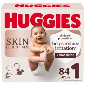 lot 5470 image: Huggies Skin Essentials Diapers Size 1 84ct
