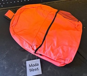 lot 5515 image: Orange Nylon Backpack 17 Inches