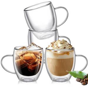lot 5529 image: TECOHORS Double Walled Glass Coffee Mugs Set of 4